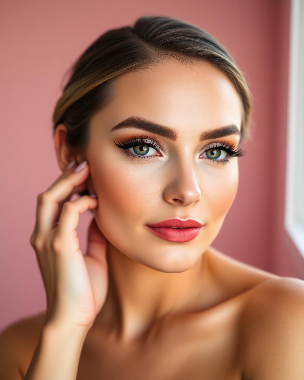 Elegant Dallas client with luxury wispy lash extensions by Luxe Lashes Beauty Studio